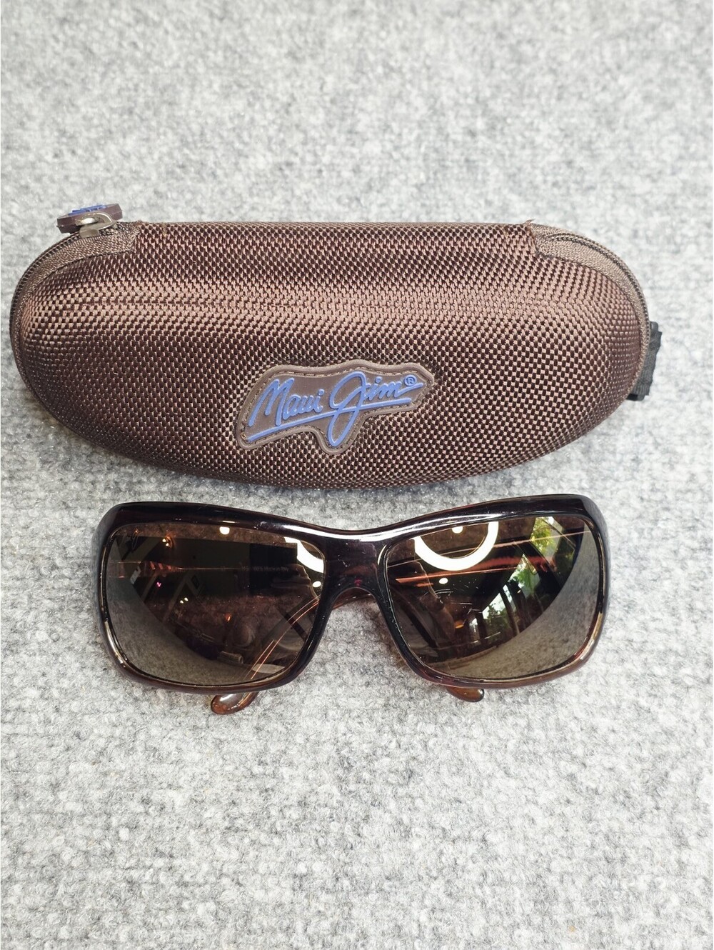 Maui Jim Palms MJ 111-01 Sunglasses Chocolate Bronze Polarized Italy W/ Case
